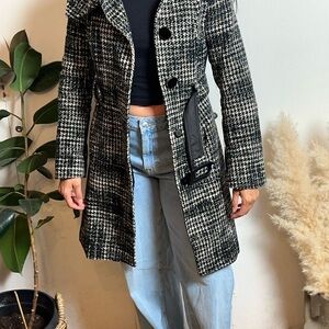 Soia & Kyo Black and White Trench Coat